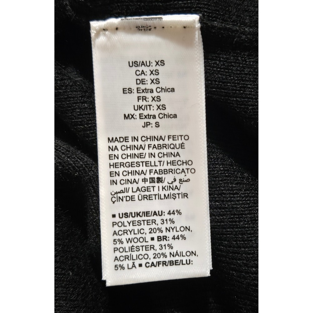 The Drop Suki Black Rib Knit Long Sleeve V-Back Midi Sweater Dress XS NEW - Picture 7 of 7
